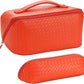 Frendorf | Abiudeng Große Make-up Tasche, Doppelschicht Kosmetiktasche, Reise Make-up Tasche, Leder Make-up Tasche, Kosmetische Reisetaschen, Tragbare Leder Kulturbeutel, Geräumige Kosmetiktasche für Frauen und Mädchen