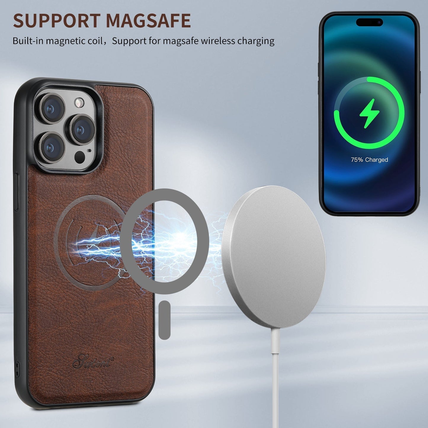 Frendorf | Leder Handyhülle mit Kartenhalter und MagSafe-Kompatibilität