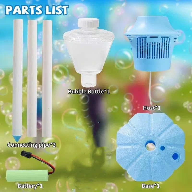 Frendorf | Automatischer Blasmaschine für Kinder | BubbleFun Magisches Blasenspiel | 20.000+ Blasen/Min | Höhenverstellbar | Tragbar