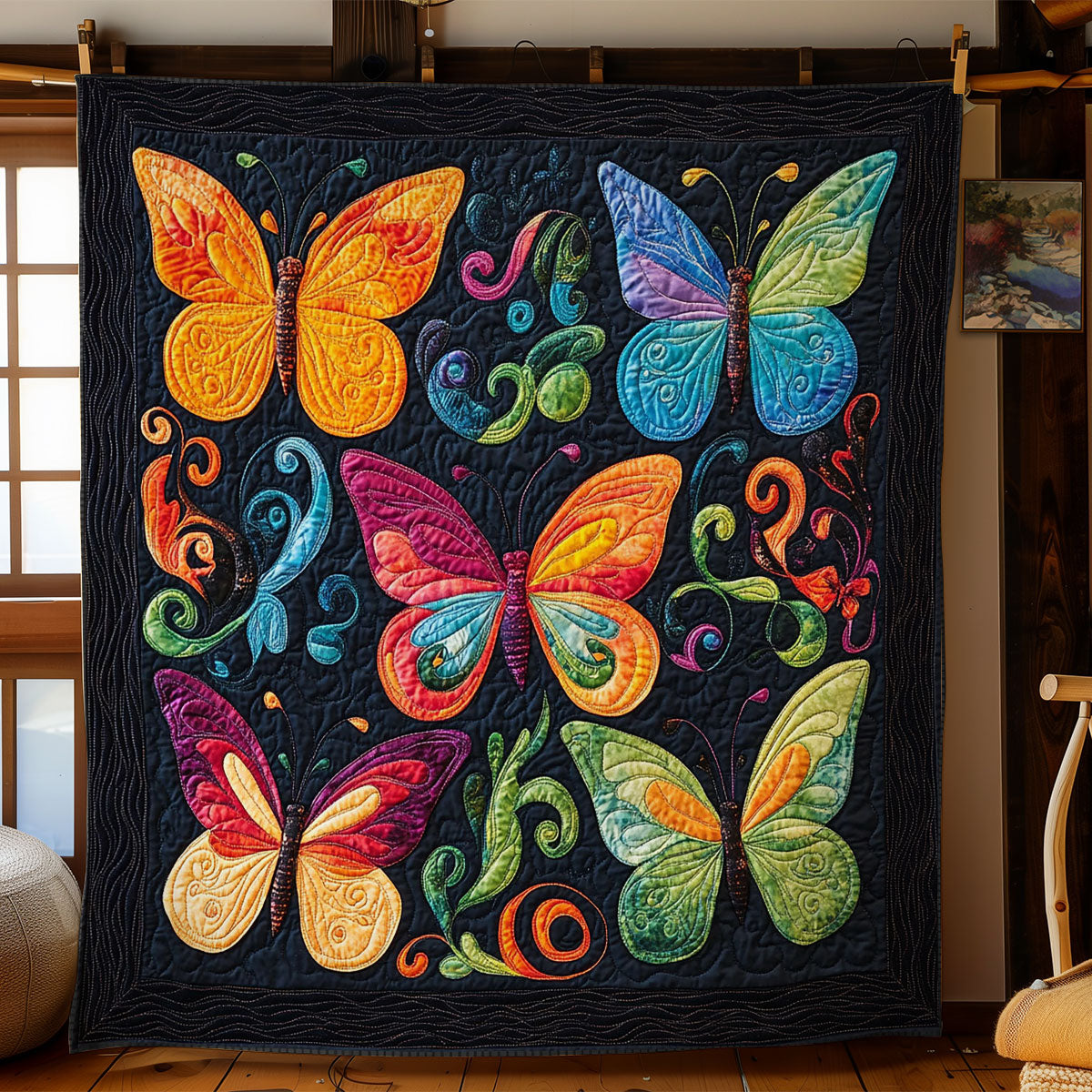 Farbiger Magischer Schmetterling Quilt