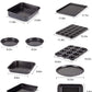 Frendorf | 10-Teiliges Antihaft-Backset mit Backform, Keksblech-Set, Kuchen-/Muffinform und Pizzapfanne, 10-teilige Backgeschirr-Sets (keramisch beschichtet Schwarz)