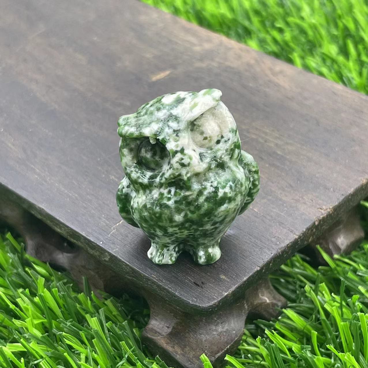 Frendorf 3.5cm natürliche Kristall Eule Ornament Edelstein Dekoration