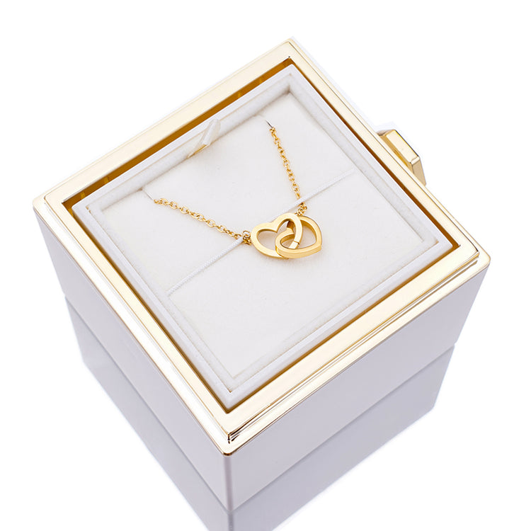 Frendorf | [Ideales Geschenk] Ewige Rosenbox - Mit gravierter Halskette & künstlicher Rose