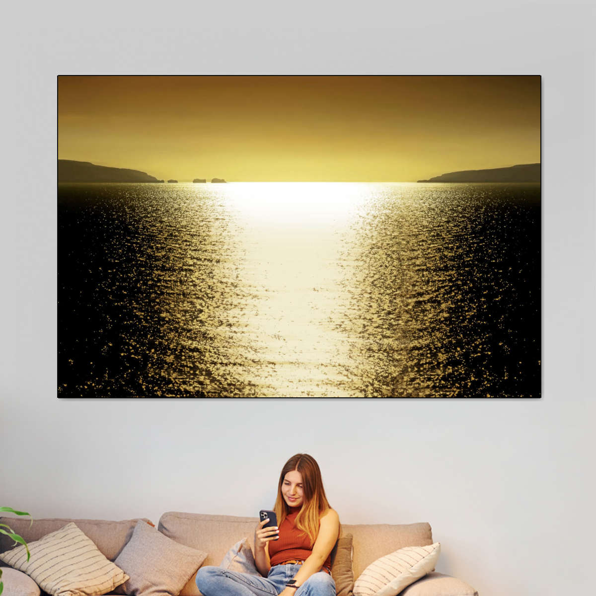 Frendorf | Sonnenlicht Reflexion - Goldene Wandkunst
