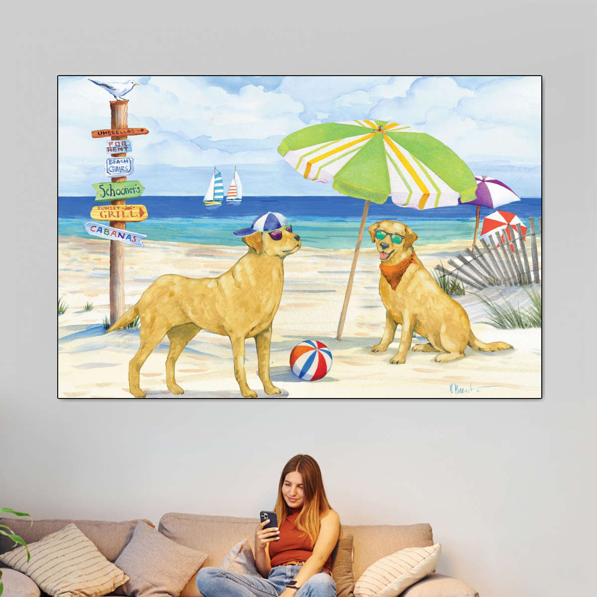 Frendorf | Hundestrandtag Horizontal I Wandkunst