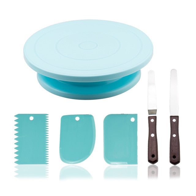 6Pcs Set Tortenteller Drehender Kuchenständer Rotating Table Kuchentisch