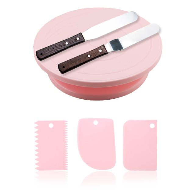 6Pcs Set Tortenteller Drehender Kuchenständer Rotating Table Kuchentisch