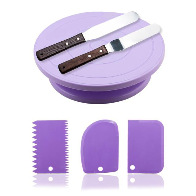 6Pcs Set Tortenteller Drehender Kuchenständer Rotating Table Kuchentisch