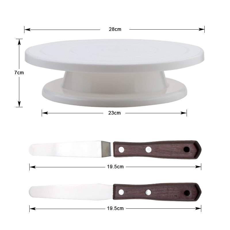 6Pcs Set Tortenteller Drehender Kuchenständer Rotating Table Kuchentisch