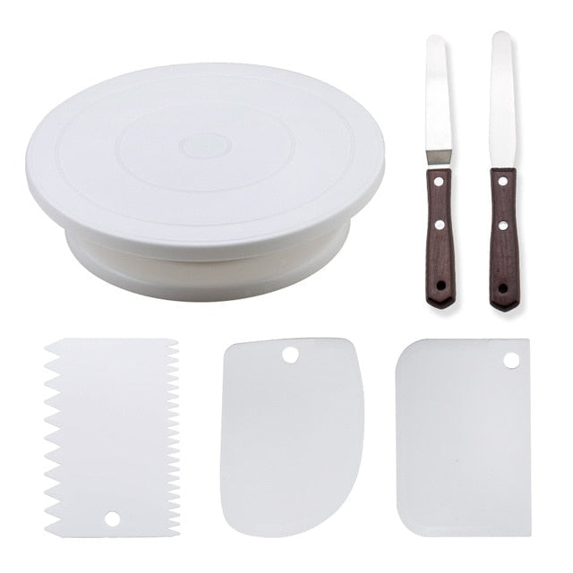 6Pcs Set Tortenteller Drehender Kuchenständer Rotating Table Kuchentisch