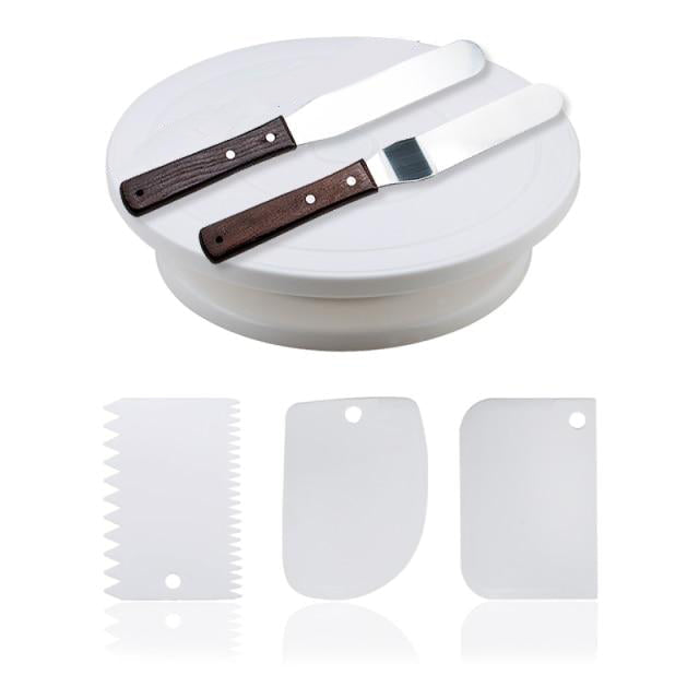 6Pcs Set Tortenteller Drehender Kuchenständer Rotating Table Kuchentisch