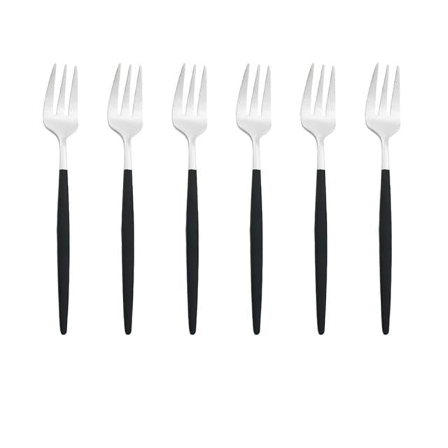 6er Set Gold Gabel Set Tee Kuchen Snack Gabel Geschirr Geschirr Sets