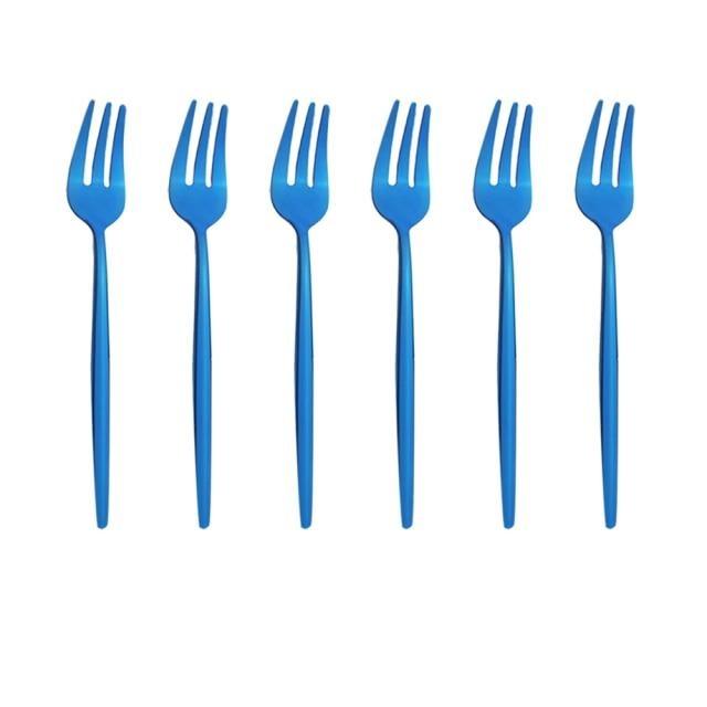 6er Set Gold Gabel Set Tee Kuchen Snack Gabel Geschirr Geschirr Sets