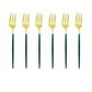 6er Set Gold Gabel Set Tee Kuchen Snack Gabel Geschirr Geschirr Sets