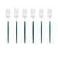 6er Set Gold Gabel Set Tee Kuchen Snack Gabel Geschirr Geschirr Sets
