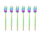 6er Set Gold Gabel Set Tee Kuchen Snack Gabel Geschirr Geschirr Sets