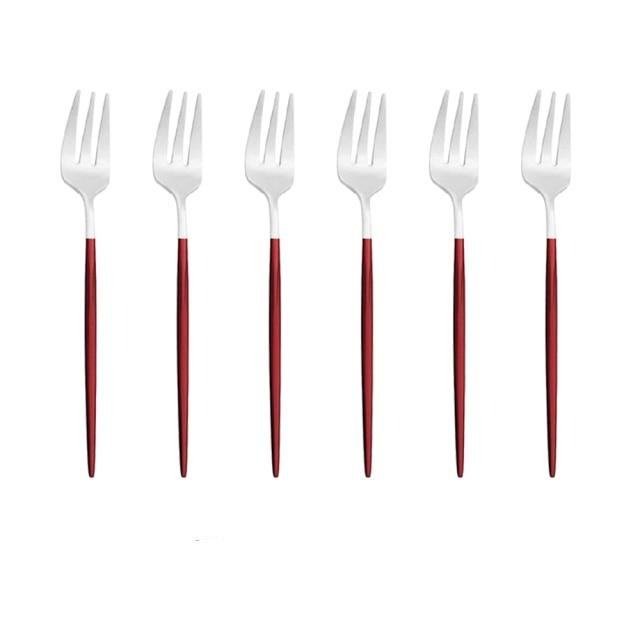 6er Set Gold Gabel Set Tee Kuchen Snack Gabel Geschirr Geschirr Sets