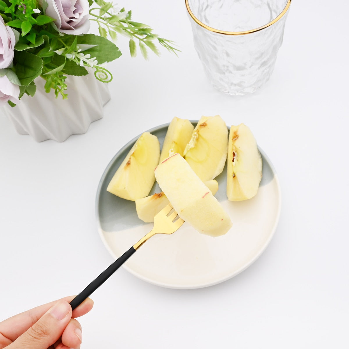 6er Set Gold Gabel Set Tee Kuchen Snack Gabel Geschirr Geschirr Sets