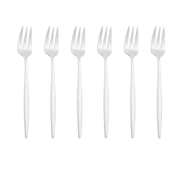 6er Set Gold Gabel Set Tee Kuchen Snack Gabel Geschirr Geschirr Sets