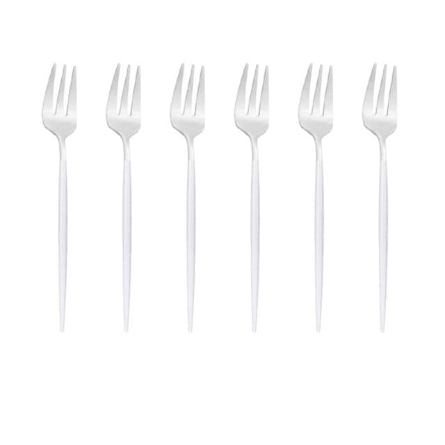 6er Set Gold Gabel Set Tee Kuchen Snack Gabel Geschirr Geschirr Sets