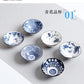 6 Stück/Los Vintage Wein Tee Tassen Set 80 ml Blau und Weiß Retro Teegeschirr Trinkgeschirr Chinesisches Teegeschirr Geschenk