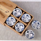 6 Stück/Los Vintage Wein Tee Tassen Set 80 ml Blau und Weiß Retro Teegeschirr Trinkgeschirr Chinesisches Teegeschirr Geschenk