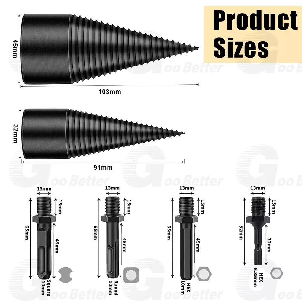 Frendorf | Brennholzbohrer – Müheloses Holzspalten für Elektrowerkzeuge
