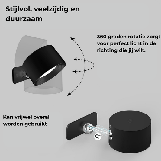 FlexiGlow – Kabellose Wiederaufladbare 360° Wandlampe für Flexible Beleuchtung