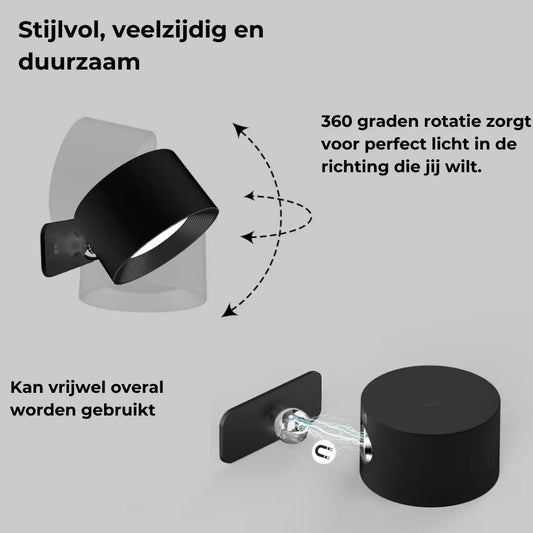 Wandlampe Wiederaufladbar Kabellos 360°