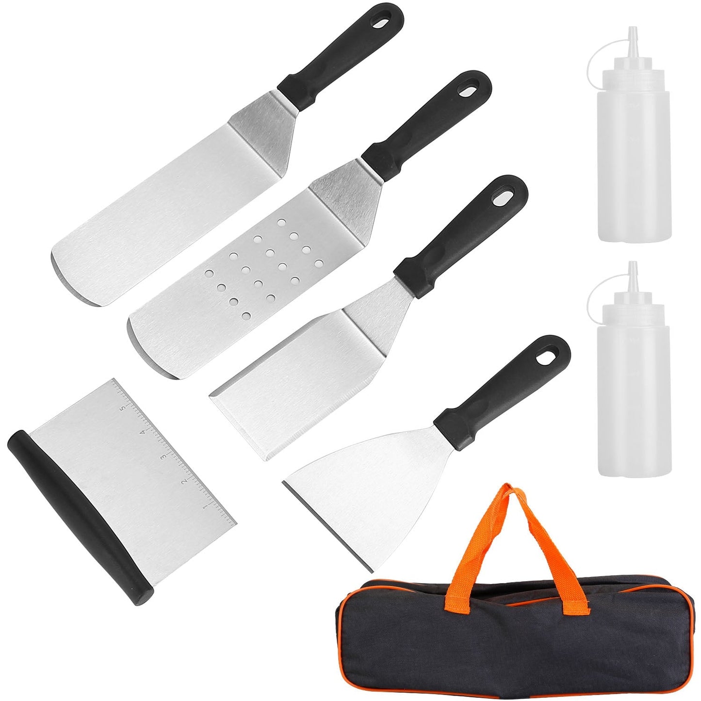 Frendorf | 7-teilige Set: Edelstahl BBQ Grill utensilien Werkzeuge