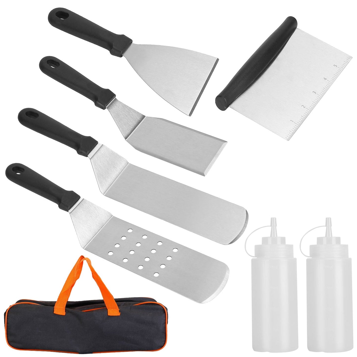 Frendorf | 7-teilige Set: Edelstahl BBQ Grill utensilien Werkzeuge