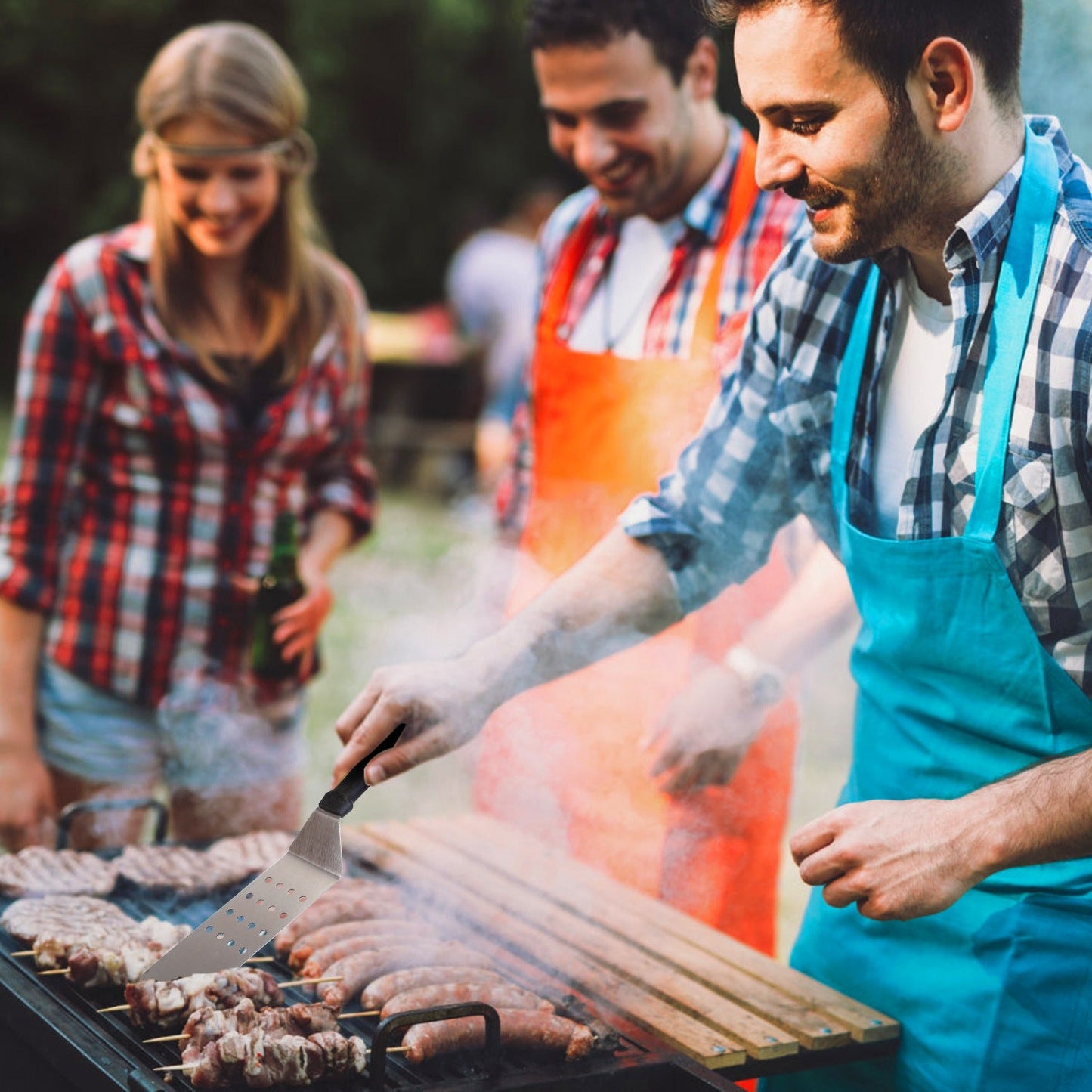 Frendorf | 7-teilige Set: Edelstahl BBQ Grill utensilien Werkzeuge