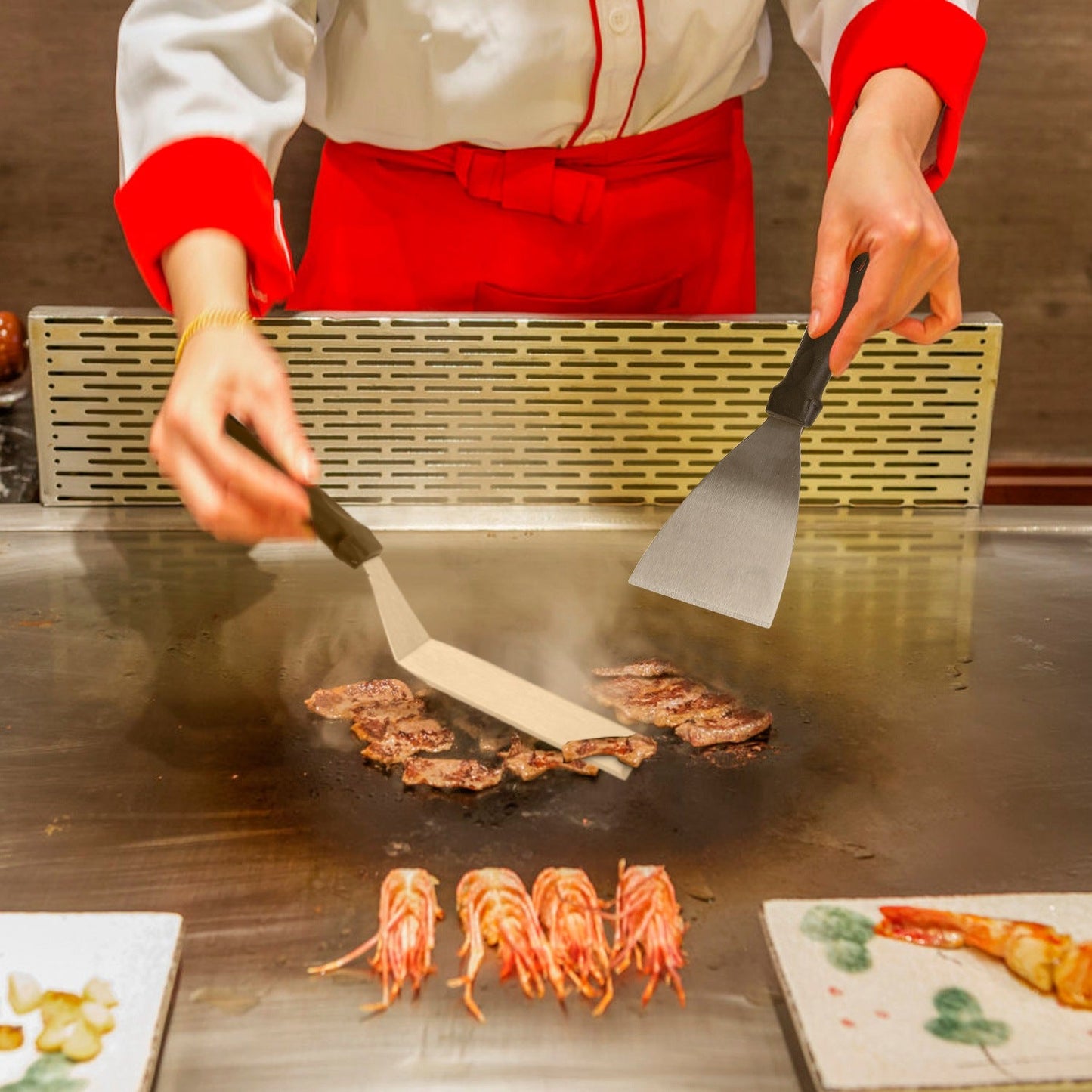 Frendorf | 7-teilige Set: Edelstahl BBQ Grill utensilien Werkzeuge