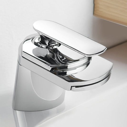 Frendorf | Badezimmer Waschbecken Wasserhahn Hebelgriff Messing Wasserfall Auslauf Waschbecken Wasserhahn