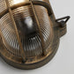 Antikes Messing & geripptes Glas Außen Vintage Oval Flächenleuchten Wandlampe 248mm