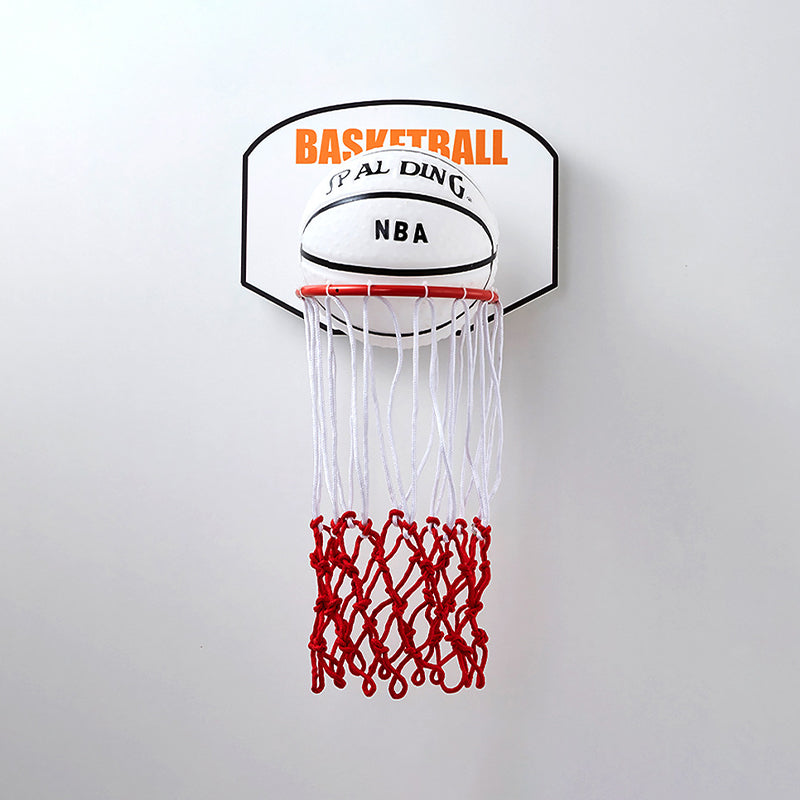 Frendorf | Cartoon Korb Rahmen Form Wand Licht Seil 1 Kopf Schlafzimmer Wandleuchte in Rot mit Basketball Opalglas Schirm
