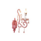 Frendorf | Metalen Kaars Wandlamp Sconces Cartoon 1/2-Bulb Roze Afwerking Wandlamp met Kristal Deco voor Meisjes Bedzijde