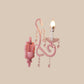Frendorf | Metalen Kaars Wandlamp Sconces Cartoon 1/2-Bulb Roze Afwerking Wandlamp met Kristal Deco voor Meisjes Bedzijde
