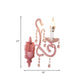 Frendorf | Metalen Kaars Wandlamp Sconces Cartoon 1/2-Bulb Roze Afwerking Wandlamp met Kristal Deco voor Meisjes Bedzijde