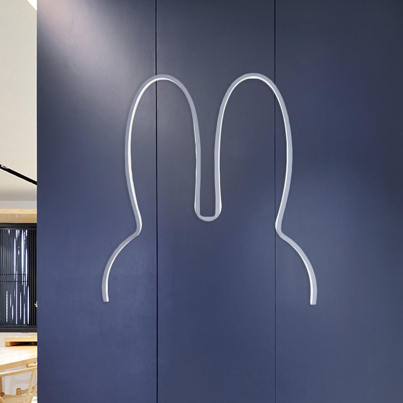 Frendorf | Cartoon Rabbit Frame Wandlamp Verlichting Acryl LED Bedlamp Fixture in Wit/Zwart