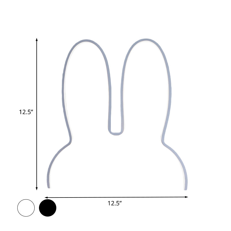 Frendorf | Cartoon Rabbit Frame Wandlamp Verlichting Acryl LED Bedlamp Fixture in Wit/Zwart