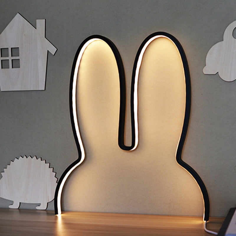 Frendorf | Cartoon Rabbit Frame Wandlamp Verlichting Acryl LED Bedlamp Fixture in Wit/Zwart