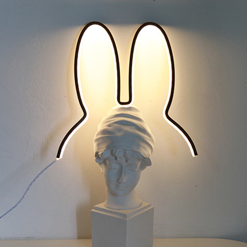 Frendorf | Cartoon Rabbit Frame Wandlamp Verlichting Acryl LED Bedlamp Fixture in Wit/Zwart