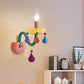 Cartoon Kerzen Wandlicht Armatur Kristall 1/2-Glühbirne Nachttisch Wand sconces in Pink mit Tropfen Dekor