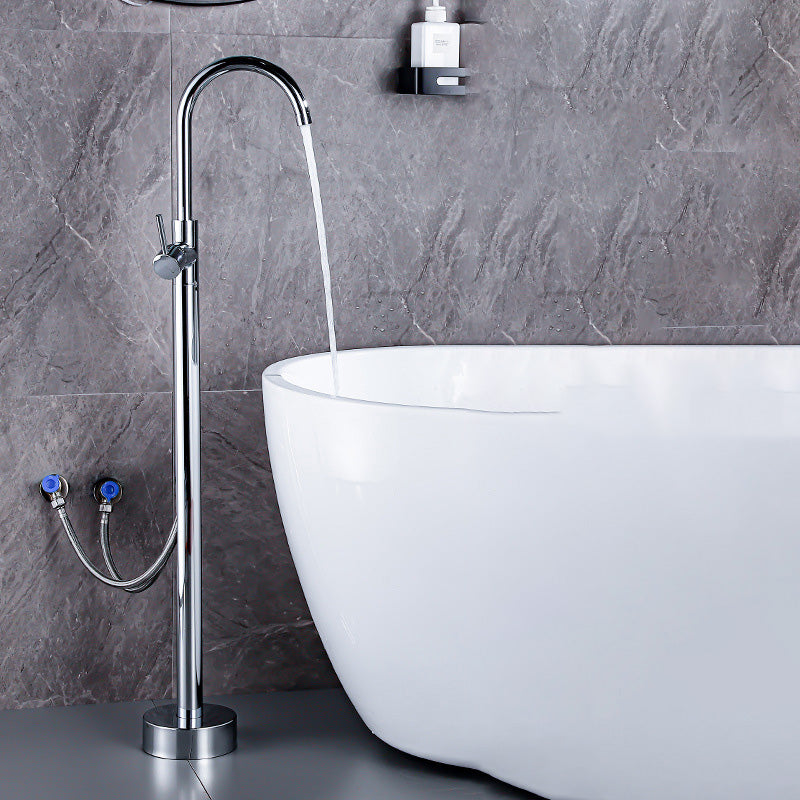 Frendorf | Boden Metall Freistehende Badewannenarmatur Schwenkbar Kupfer Freistehender Wasserhahn