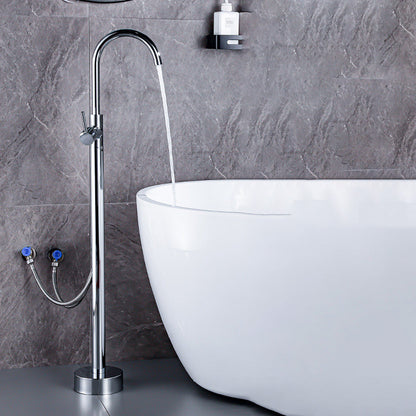 Frendorf | Boden Metall Freistehende Badewannenarmatur Schwenkbar Kupfer Freistehender Wasserhahn