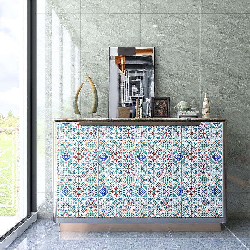 Frendorf | Quadratischer Druck Kunststoff Peel & Stick Fliese Feldfliese für Rückwandwand