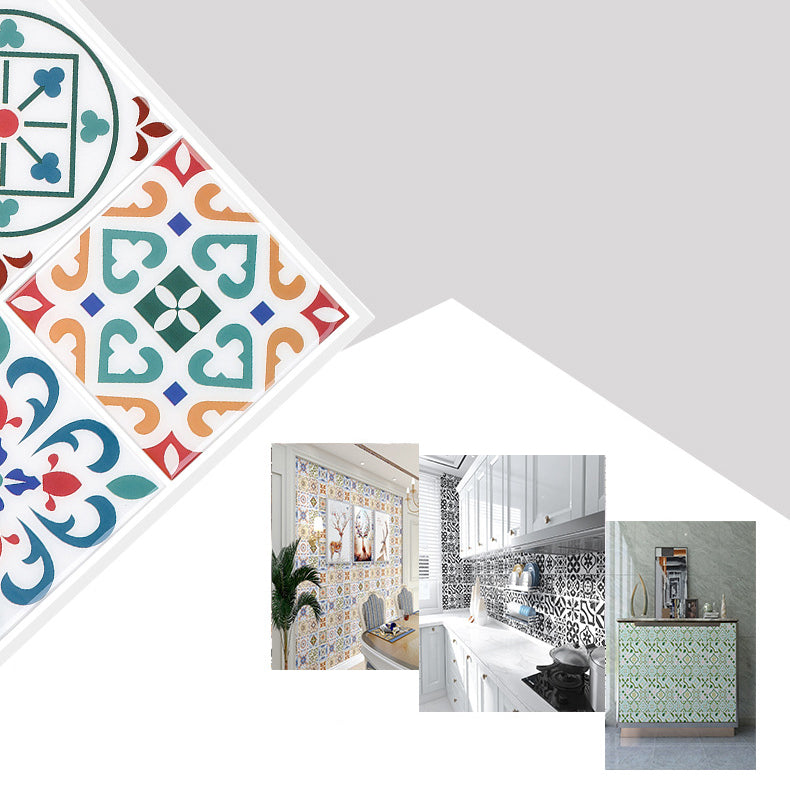 Frendorf | Quadratischer Druck Kunststoff Peel & Stick Fliese Feldfliese für Rückwandwand