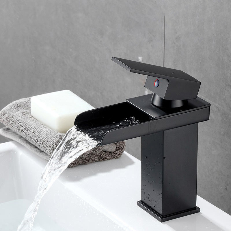Frendorf | Waschbecken Wasserfall Auslauf Einhandarmatur mit LED Licht
