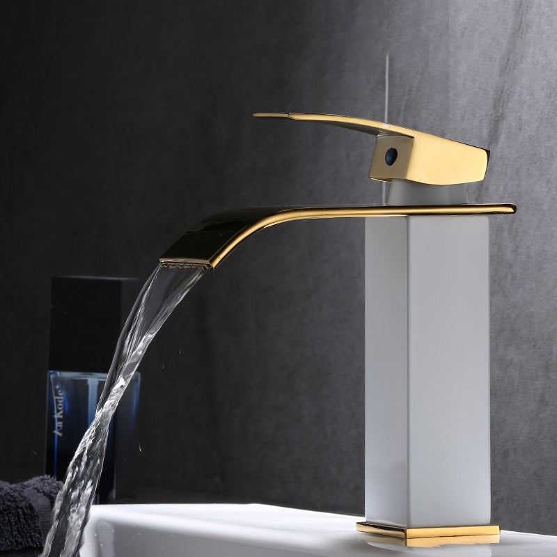 Frendorf | Waschbecken Wasserfall Auslauf Einhandarmatur mit LED Licht